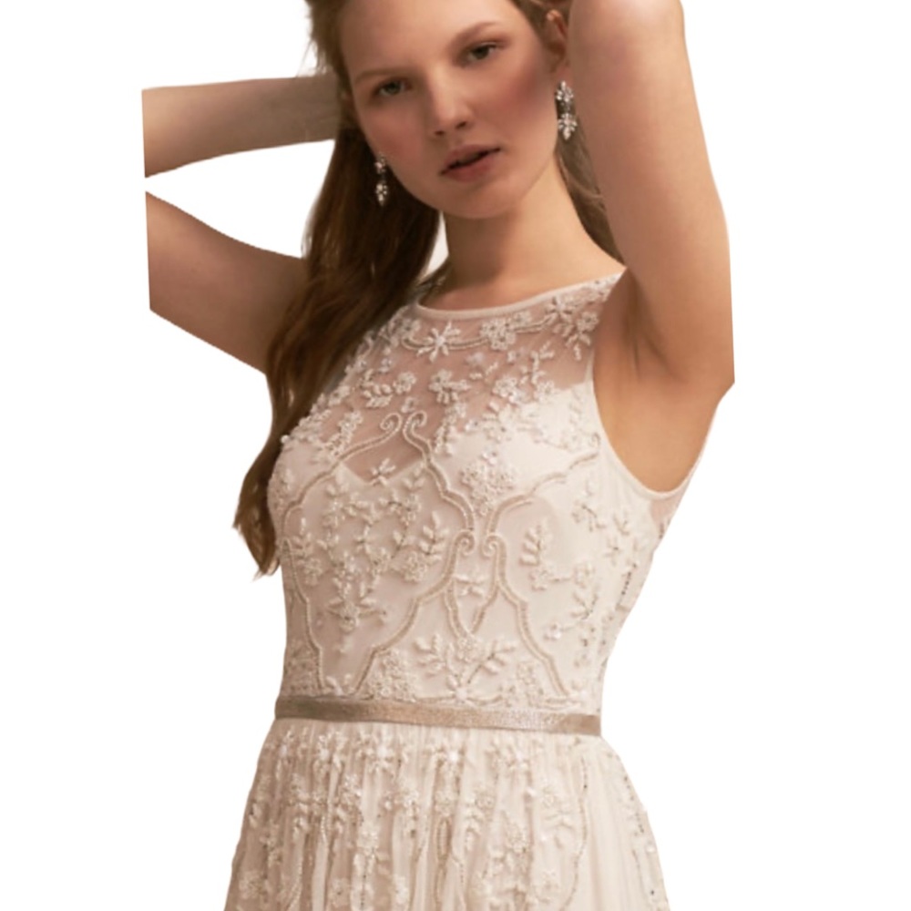 Like new BHLDN Anthropologie Eliza 6 Ivory Beaded Gown